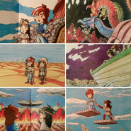 Various images of Gil and Ki in the manual for The Blue Crystal Rod.