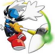 Klonoa with the Megaton Hammer in Klonoa Heroes: Densetsu no Star Medal