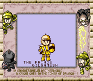 The hero Gilgamesh in shining armor.