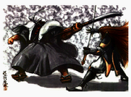 Kagekiyo fighting against Benkei.