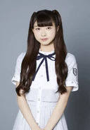 Moe promoting 22/7's third single "Rikaisha" (2018)