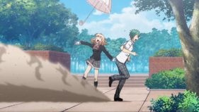 Tsubaki running blows Rika