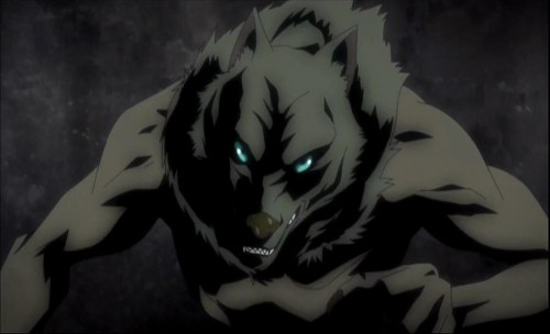 anime werewolf fight