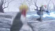 Meliodas dodging Gilthunder's attack