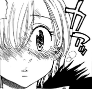 Elizabeth blushing at Meliodas comment