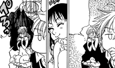 Meliodas playing with tiny Elizabeth