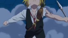 Meliodas returning Gilthunder's spear.gif
