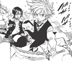 Meliodas saving Merlin