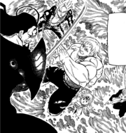 Escanor stops the Demon King% 27s attack