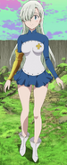 Elizabeth vistiendo su ropa de Druida en el anime.