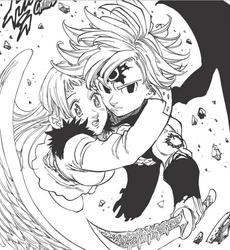 Meliodas takes Elizabeth after the Demon King's destruction