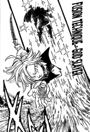 Meliodas using Combined Technique God Slayer on the Demon King