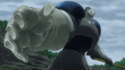 Hugo having his arm cut off by Simon