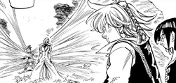 Gowther and Meliodas finds Zeldris in the spiritual world