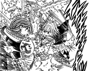 Gilthunder being overwhelm by Meliodas