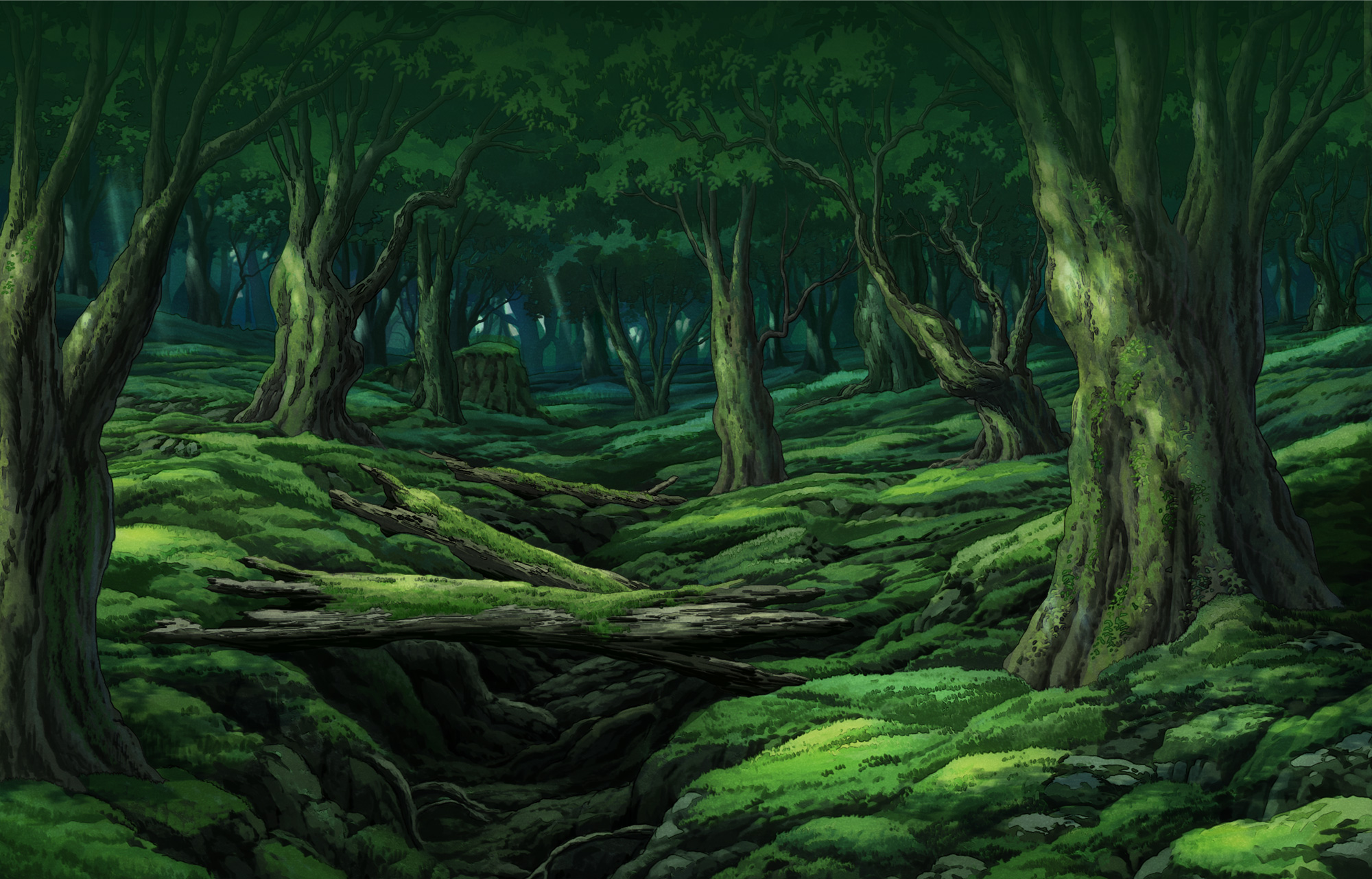 Lexica - Anime style, fan Art, Girl walks in the dark forest, cinematic