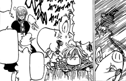 Hawk tieing Meliodas