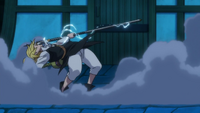 Meliodas catching Gilthunder's spear