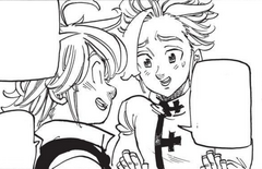 Meliodas talking with Arthur