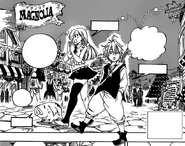 Meliodas, Elizabeth, and Hawk walking in Magnolia