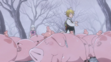 Meliodas beating all of the Hawks