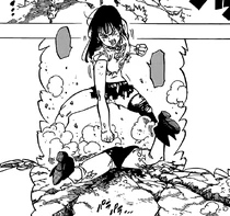 Diane with Meliodas punched into the ground