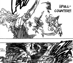 Meliodas using Full Counter against the Demon King