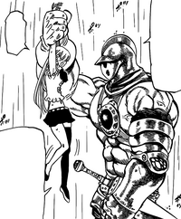 Griamore lifting Elizabeth with one hand.