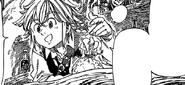 Meliodas giving Elizabeth and Hawk silver coins