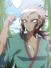 A teenaged Enki during his training