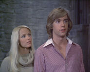 Ruth Cox as Bess Marvin and Shaun Cassidy as Joe Hardy in the Hardy Boys/Nancy Drew Mysteries TV show.