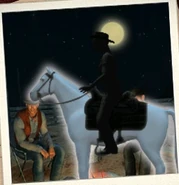 Nancy riding the "phantom horse"