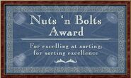 Sort Zippy's nuts and bolts to get this award (as payment if you have no money).