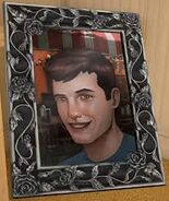 A framed picture of Ned Nickerson in Nancy's bedroom can be found in Alibi in Ashes