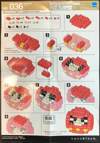 nononページ NB 036 Instructions | Nanoblocks Wiki | Fandom