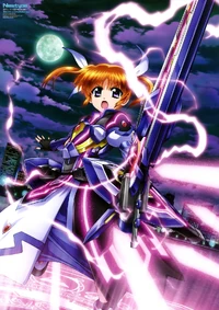 Nanoha wielding Formula Cannon