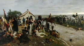 Thev French army rouses itself for battle on the morning of the 18th