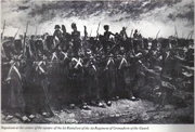 Napoleon shelters within the square of the 1st Grenadiers of the Old Guard