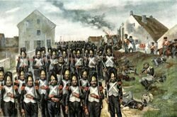The Old Guard marches into battle at Montmirail, as Napoleon watches