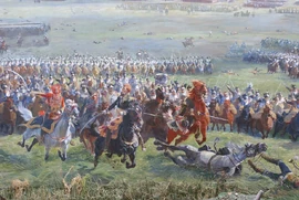 Marshal Ney at the head of the French cavalry charges