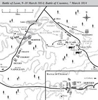 Battles of Laon and Craonne map 1814