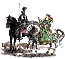 Дама в зелёном и её рыцарь.