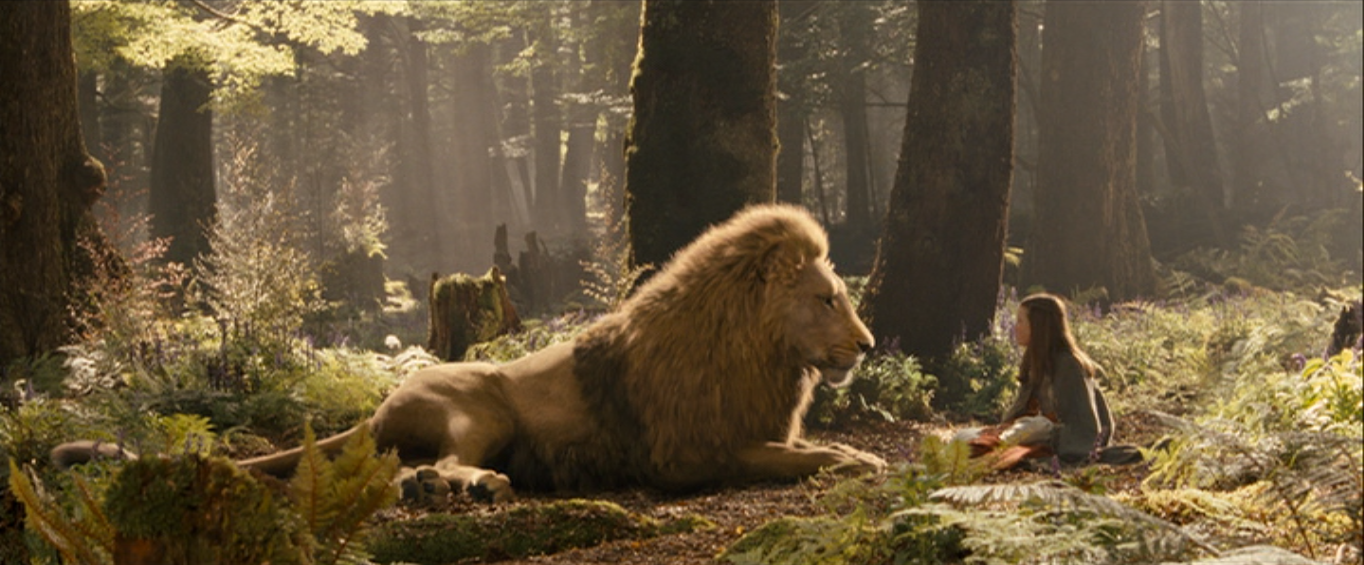 Aslan with lucy in narnia