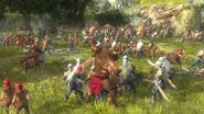 Ogres fighting against Telmarines, on the side of Old Narnians; along with Minoboars and Minotaurs (Prince Caspian Video Game)