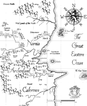 Carte de Calormen, Archenland et Narnia.