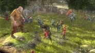 an Ogre siding with Old Narnians against Telmarines (Prince Caspian video game)