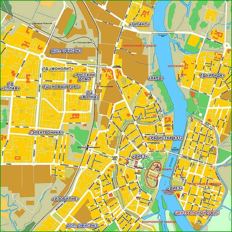 Карта великого новгорода фото