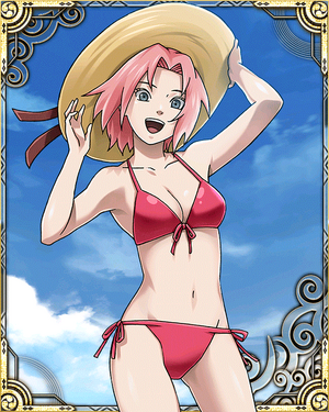 春野サクラ NARUTO疾風伝SAKURA 桜 さくら咲良水着シール4枚セット NARUTO」春野サクラが少女らしいビキニ姿でフィギュア化