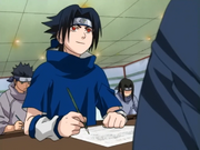 Sasuke colando na prova com seu Sharingan