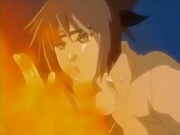 Anko disparando una ráfaga de fuego